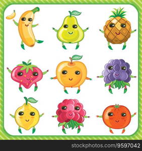 Cartoon fruits vector image