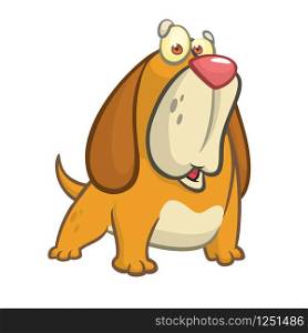 Cartoon funny beagle dog illustration