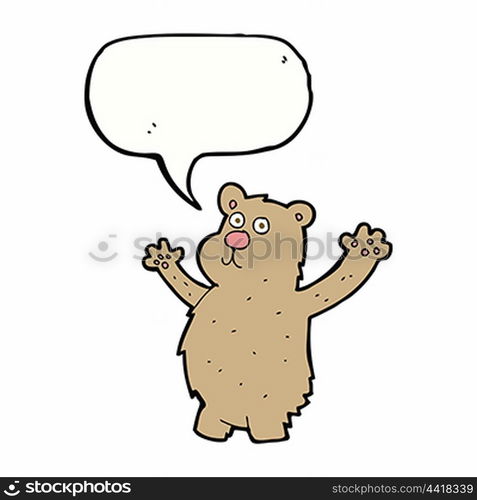 cartoon funny bear with speech bubble