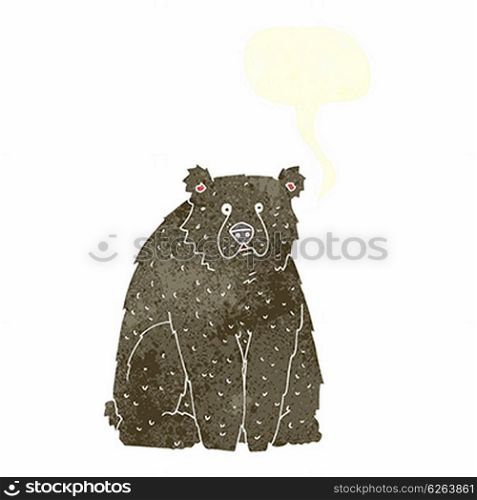 cartoon funny bear with speech bubble