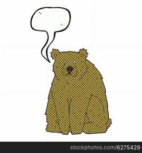 cartoon funny bear with speech bubble