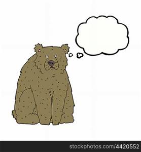 cartoon funny bear with thought bubble