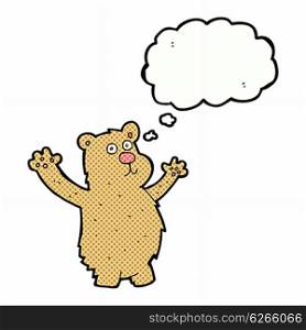 cartoon funny bear with thought bubble