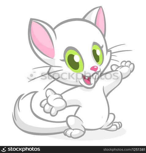 Cartoon funny cat excited expression