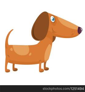 Cartoon Funny Dachshund Dog. Vector Illustration