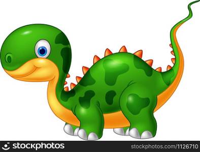 Cartoon funny dinosaur. Isolated on white background