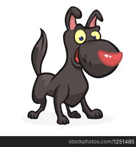Cartoon funny dog. Vector illustration