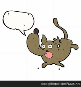 cartoon funny dog with speech bubble