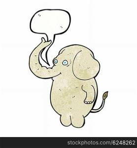 cartoon funny elephant with speech bubble
