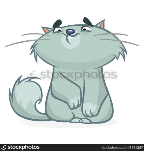 Cartoon funny fat cat illustration