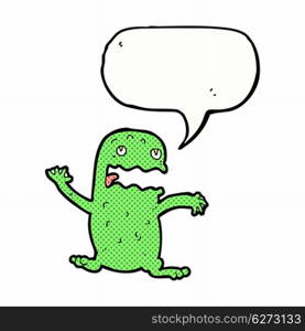 cartoon funny frog with speech bubble