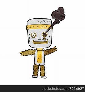 cartoon funny gold robot