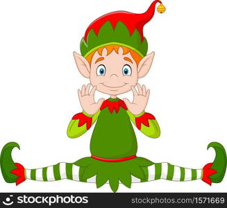 Cartoon funny green elf