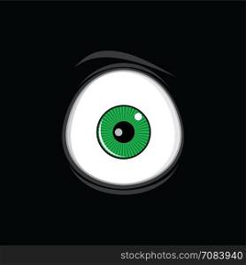 cartoon funny green eyes for comics design vector art. cartoon funny green eyes for comics design vector art illustration