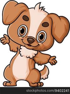 Cartoon funny little dog posing of illustration