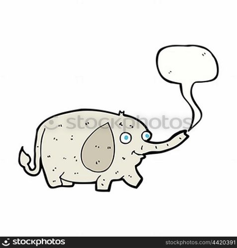 cartoon funny little elephant with speech bubble