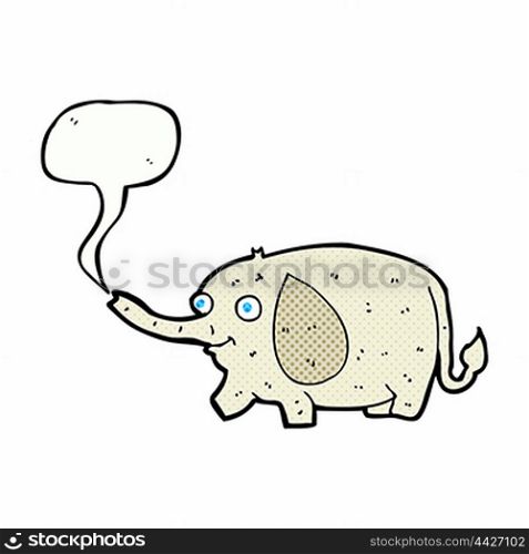 cartoon funny little elephant with speech bubble