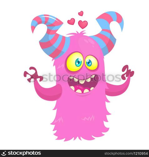 Cartoon funny monster in love. St Valentines Day