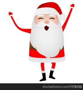 Cartoon funny santa claus waving hand isolated on white background. Cartoon funny santa claus waving hand isolated on white