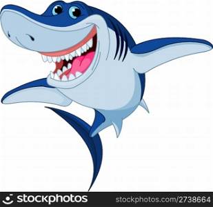 Cartoon funny shark