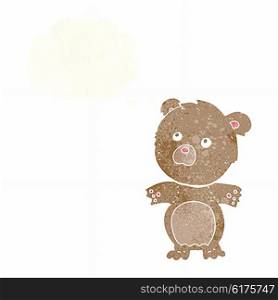 cartoon funny teddy bear with thought bubble