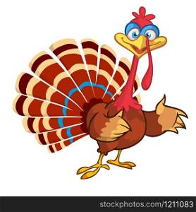 Cartoon funny turkey character for Thanksgiving holiday clipart