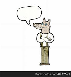 cartoon funny werewolf with speech bubble