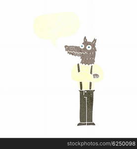 cartoon funny werewolf with speech bubble