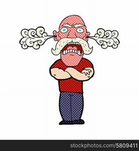 cartoon furious man with red face