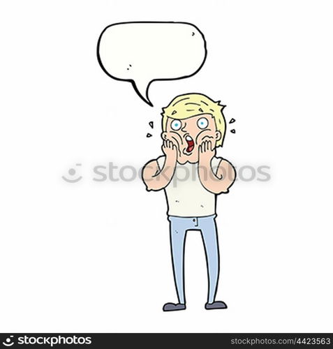 cartoon gasping man with speech bubble