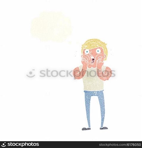 cartoon gasping man with thought bubble