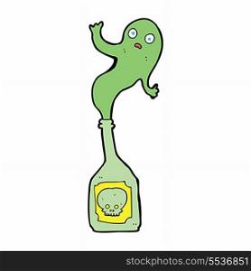cartoon ghost in bottle