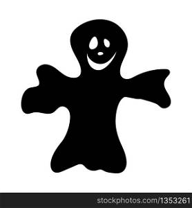 Cartoon Ghost Over White Background for Creating Halloween Designs. Vector illustration.