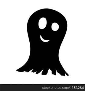 Cartoon Ghost Over White Background for Creating Halloween Designs. Vector illustration.