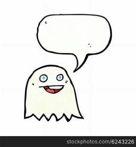 cartoon ghost with speech bubble