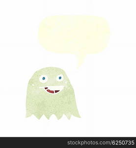 cartoon ghost with speech bubble