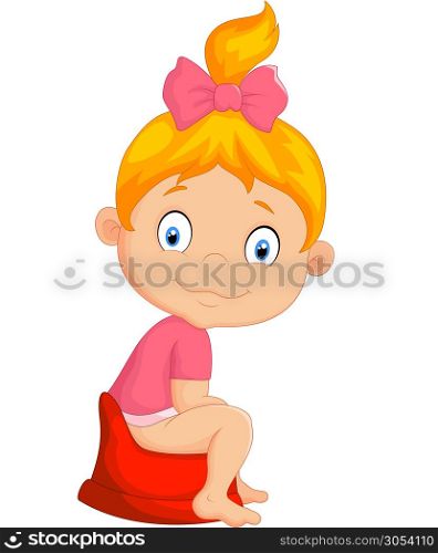 cartoon girl sitting on the potty