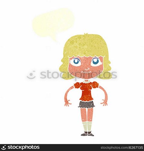 cartoon girl with speech bubble