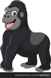 Cartoon gorilla on white background