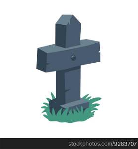 cartoon gravestones of the dead The crucifix on the grave halloween night horror