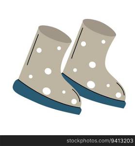 Cartoon gray rubber rain boots. Vector clip art illustration. Cartoon gray rubber rain boots. Vector clip art illustration.