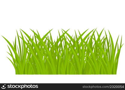 Cartoon green grass in cartoon style isolated on white background stock vector illustration. Ui game asset, fairy border, decoration. . Vector illustration