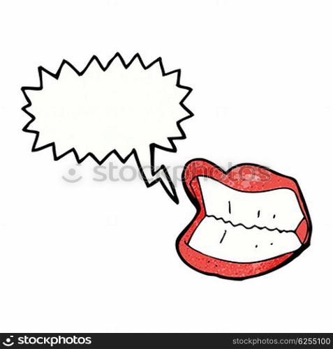 cartoon grinning mouth with speech bubble