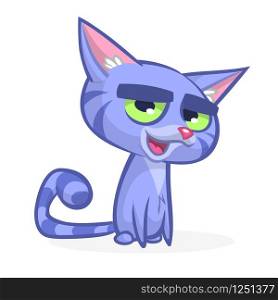 Cartoon grumpy cat. Cute fat cartoon cat illustration with a grumpy expression