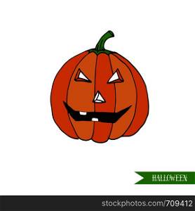 Cartoon halloween Jack-O-Lantern pumpkin. Vector illustration. Sticker or patch design. Cartoon halloween Jack-O-Lantern pumpkin. Vector illustration. Sticker or patch design.