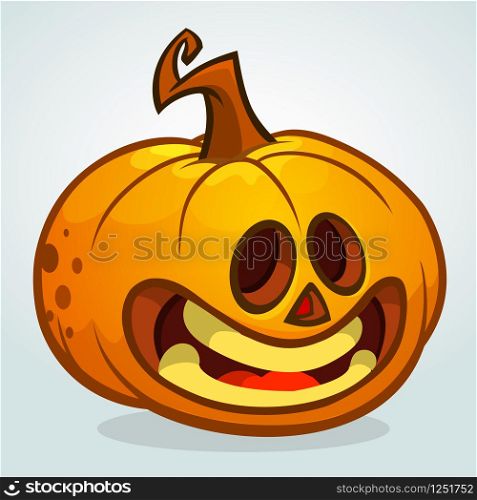 Cartoon Halloween pumpkin head. Vector isolated