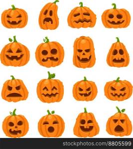 Cartoon halloween pumpkin orange pumpkins vector image