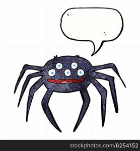 cartoon halloween spider with speech bubble