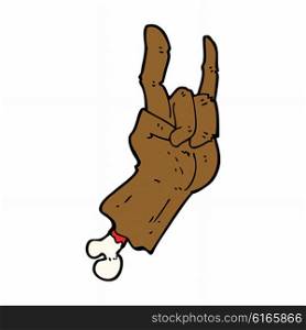 cartoon hand making rock symbol