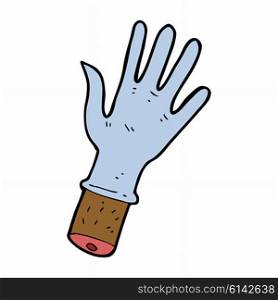 cartoon hand with rubber glove